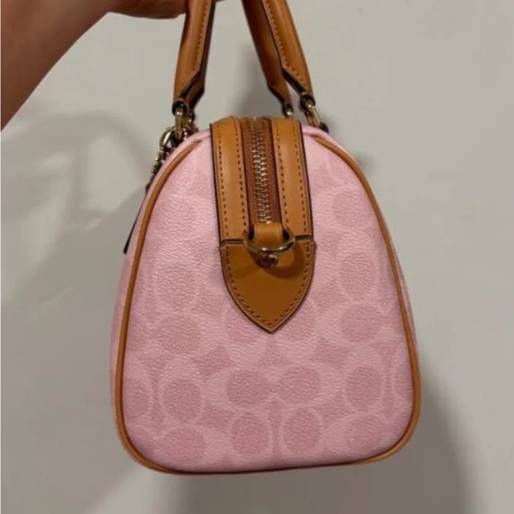 NWT!COACH Medium Rowan Satchel Bag In Signature Canvas With Charms(CEA18) - Picture 3 of 8